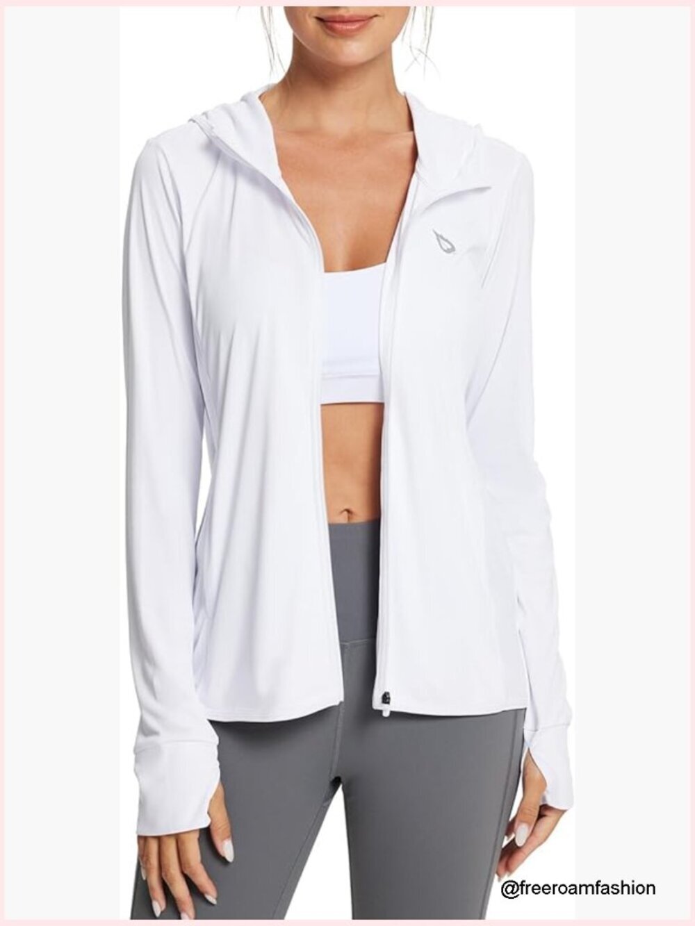 Lightweight UPF 50+ Sun Protection Jacket with Hoodie Ponytail Hole Thumbholes